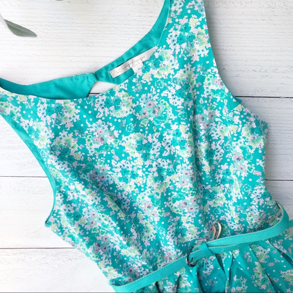 LC Lauren Conrad Dresses & Skirts - LC Lauren Conrad Fit & Flare Teal Floral Dress